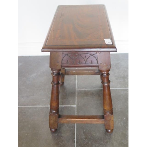 83 - A 17th century style Victorian mahogany joint stool, 57cm tall x 44cm x 27cm in good polished condit... 