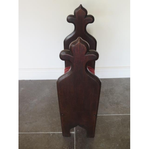89 - A 19th century gothic style oak stool, 80cm tall x 46cm x 23cm, in good condition