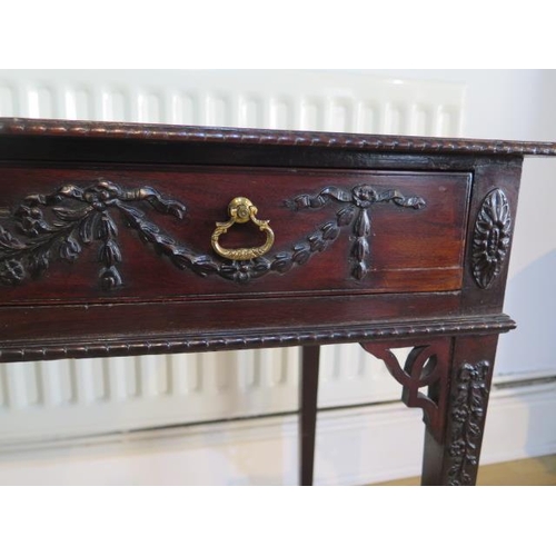 101 - An Edwardian mahogany single drawer side table on square tapering legs, 72cm tall x 76cm x 44cm, gen... 