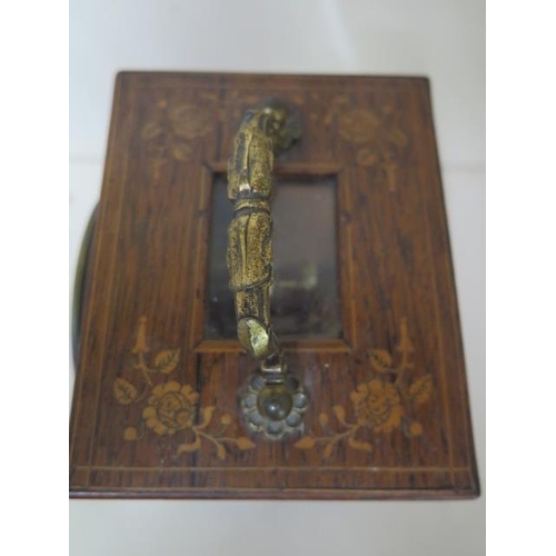 154 - An early 19th century French marquetry inlaid rosewood carriage clock, the movement engraved Meyer P... 