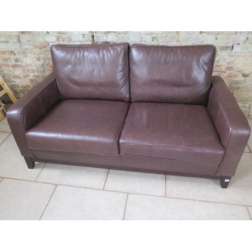 3 - A Multiyork two seater sofa in soft brown leather, in good condition, 178cm x 97cm deep