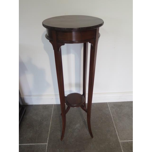 66 - A circa 1900's mahogany plant stand, bares a label for F Thomas, Cabinet maker 'Halesowen', 93cm tal... 