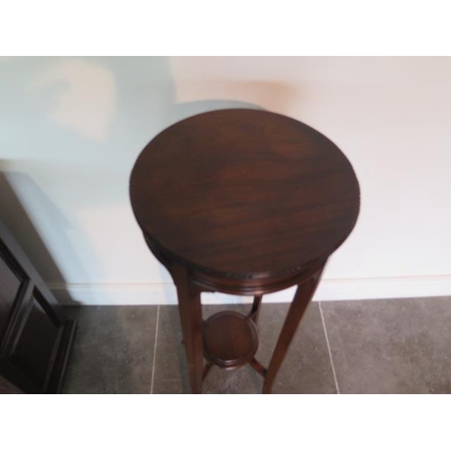 66 - A circa 1900's mahogany plant stand, bares a label for F Thomas, Cabinet maker 'Halesowen', 93cm tal... 