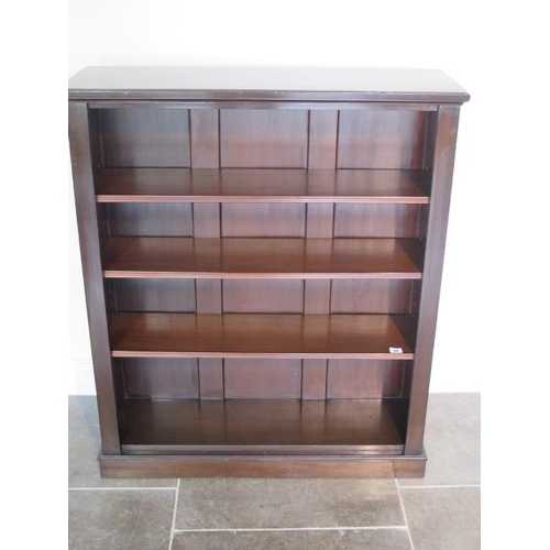 68 - A Victorian mahogany open bookcase with adjustable shelves, 108cm tall x 91cm x 29cm, in polished co... 
