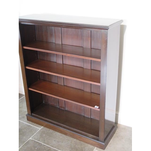 68 - A Victorian mahogany open bookcase with adjustable shelves, 108cm tall x 91cm x 29cm, in polished co... 