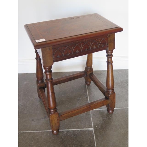 83 - A 17th century style Victorian mahogany joint stool, 57cm tall x 44cm x 27cm in good polished condit... 