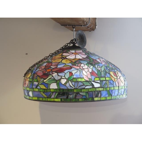 16 - A Tiffany style ceiling lamp in good condition, 60cm diameter x 30cm tall