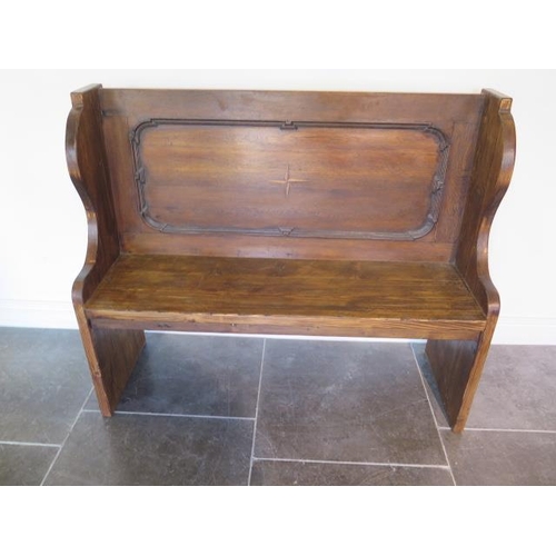 6 - A new rustic pine hall bench incorporating some old timber, 100cm tall x 120cm x 40cm, made by a loc... 