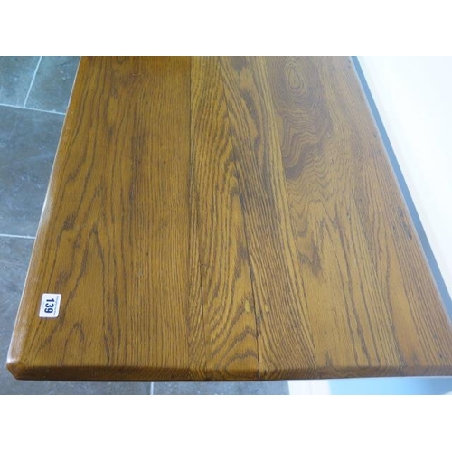 73 - A good oak refectory table, 77cm tall x 238cm x 66cm, in good sound condition and good rich colour