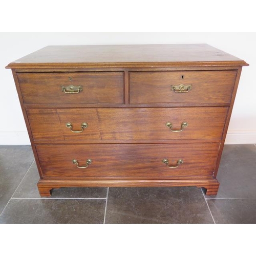 88 - A mahogany four drawer chest on bracket feet, 83cm tall x 110cm x 56cm