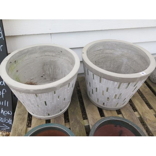 23 - Two large frost proof plant pots, diameter 50cm