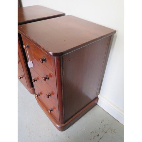 87 - A pair of Victorian mahogany bedside cupboards with faux drawer fronts, 70cm tall x 42cm x 43cm deep... 