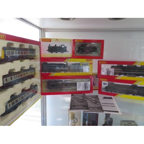 904 - Five Hornby DCC 00 fitted locomotives all lightly weathered , all boxed, and a Hornby 00 guage BR cl... 