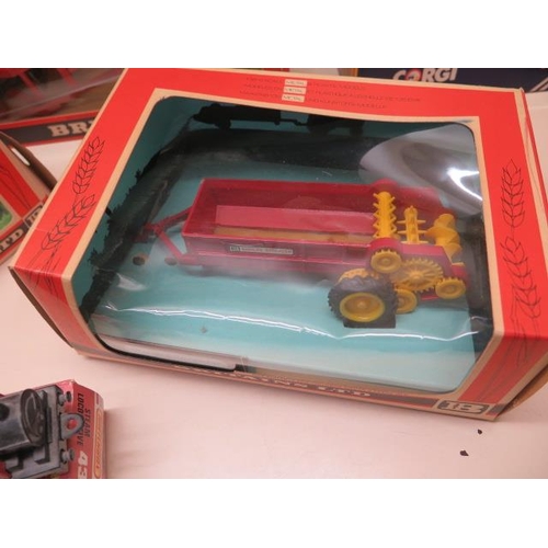 906 - Five boxed Britains Ltd farm implements and tractor, a boxed Corgi Gas Escort van and a Matchbox 75 ... 