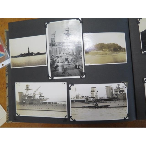 941 - An interesting diary and photograph and postcard album for Wyndham Arthur Rolfe Royal Marines CH2209... 