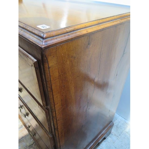 102 - A Georgian and later walnut four drawer chest on bracket feet, 101cm tall x 110cm x 53cm