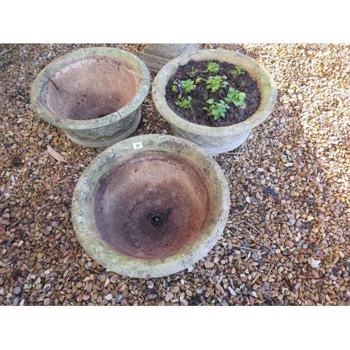 24 - Three stone effect planters, 27cm tall x 50cm diameter