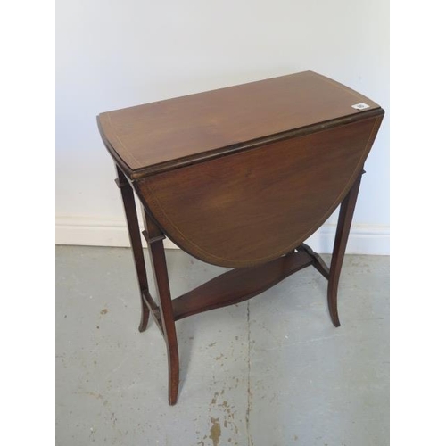 85 - An Edwardian inlaid Pembroke table, 69cm tall x 55cm x 85cm