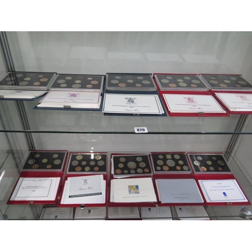 870 - An almost complete run of United Kingdom proof coin collections from 1983 to 1997 then 2000 to 2005,... 