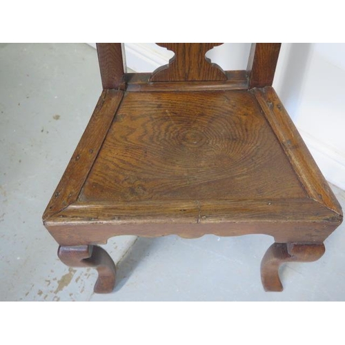 92 - An 18th century Dutch oak side chair on shaped legs with good colour in polished condition