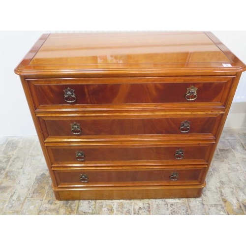 1 - A Charles Barr yew effect 4 drawer chest, 87cm tall x 93cm x 45cm, in good polished condition
