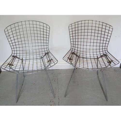 11 - Two Knoll Bertoria metal side chairs, 75cm tall, some rusting but sound condition