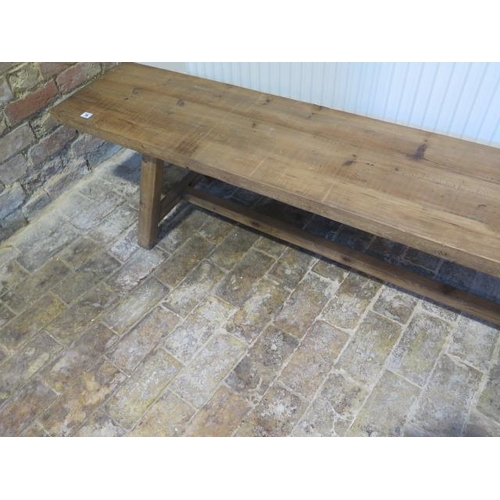 30 - A long rustic bench, 45cm tall x 240cm x 35cm