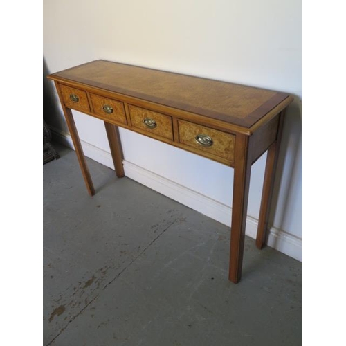 36 - A new birch 4 drawer hall table made by a local craftsman to a high standard, 76cm tall x 110cm x 30... 