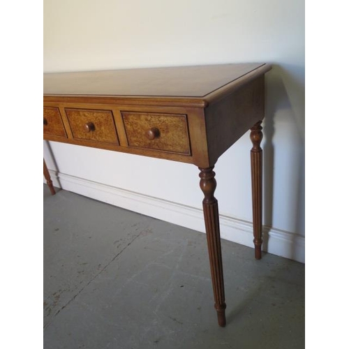 38 - A new birch 5 drawer hall / side table on turned reeded legs, made by a local craftsman to a high st... 