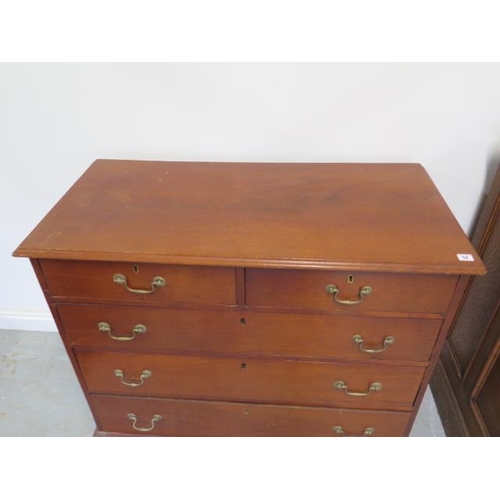 52 - A 1900s mahogany 5 drawer chest on bracket feet removed from a Cambridge College, 97cm tall x 110cm ... 