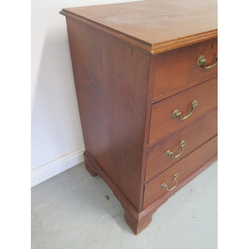 52 - A 1900s mahogany 5 drawer chest on bracket feet removed from a Cambridge College, 97cm tall x 110cm ... 