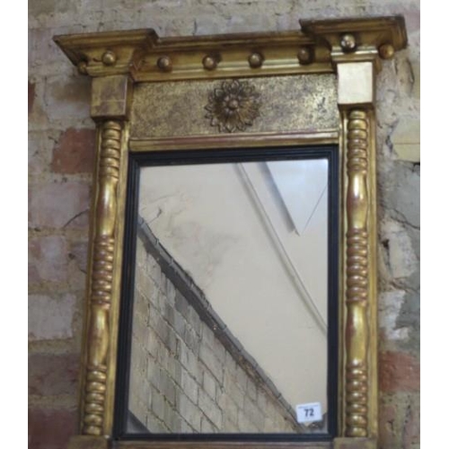 72 - A 19th century gilt pier mirror, 60cm x 47cm