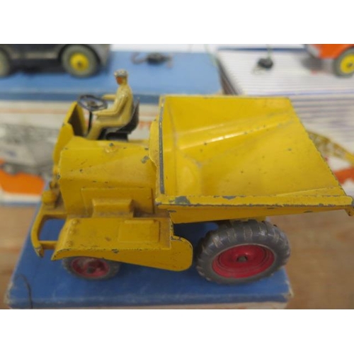 805 - Three boxed Dinky Toys cranes, 20 ton Coles, Goods Yard, Coles Mobile and a boxed Dumper truck 562, ... 