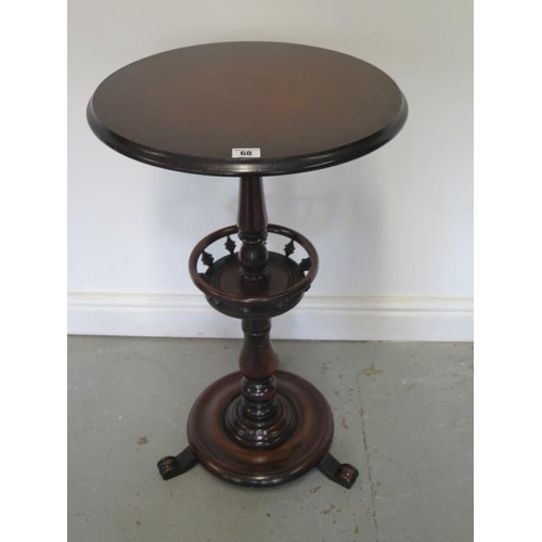 86 - A Victorian mahogany work table, 75cm tall x 43cm diameter top, in good polished condition