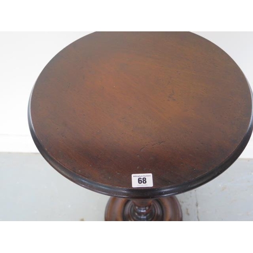 86 - A Victorian mahogany work table, 75cm tall x 43cm diameter top, in good polished condition