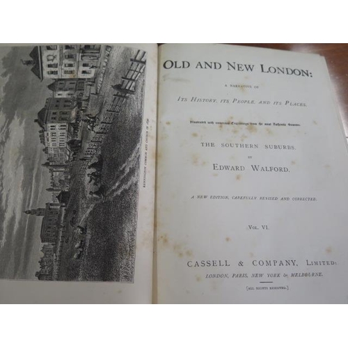 955 - Six volumes Old and New London Edward Walford Cassell & Company Ltd, some spotting and wear but reas... 