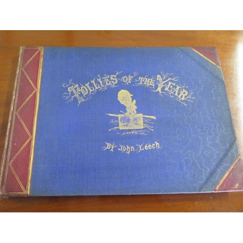 957 - An edition of Follies of the Year by John Leech 1844-1864 Bradbury Evans & co, some wear and spottin... 