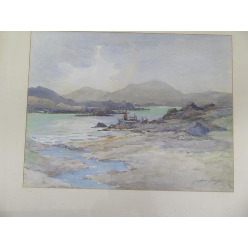 230 - Jackson Simpson, Scottish 1893-1963, five coastal watercolours, largest frame size 40cm x 49cm, all ... 