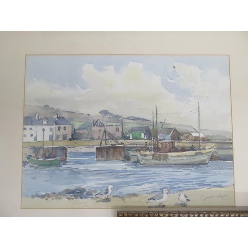 230 - Jackson Simpson, Scottish 1893-1963, five coastal watercolours, largest frame size 40cm x 49cm, all ... 