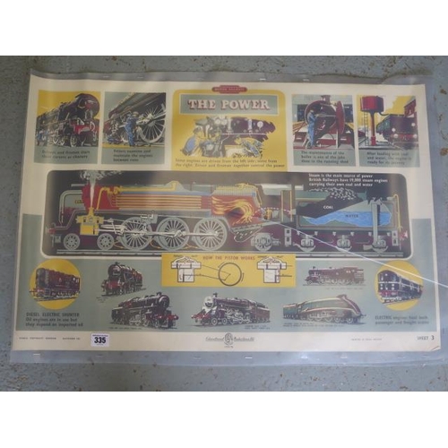 335 - A set of 3 1952 British Railways posters for British Schools 2,3,4 by Educational Productions Ltd, 5... 