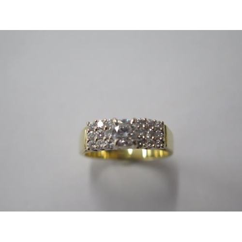 476 - A 750 18ct hollow gold diamond ring, the centre stone approx 0.40ct, size L, approx 5.4 grams, diamo... 