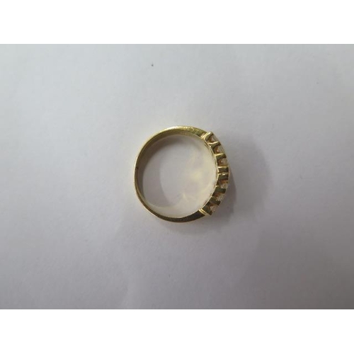 480 - An 850 yellow gold diamond ring, size K, approx 5 grams, signs of re-sizing but diamonds bright and ... 