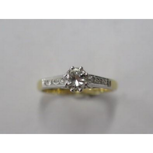 481 - A hallmarked yellow gold diamond ring, approx 0.40ct centre stone, size M, approx 3.2 grams, visible... 