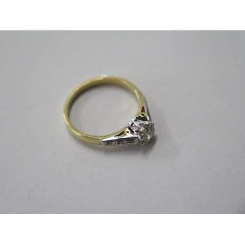 481 - A hallmarked yellow gold diamond ring, approx 0.40ct centre stone, size M, approx 3.2 grams, visible... 