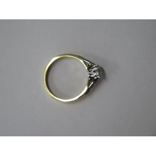 481 - A hallmarked yellow gold diamond ring, approx 0.40ct centre stone, size M, approx 3.2 grams, visible... 