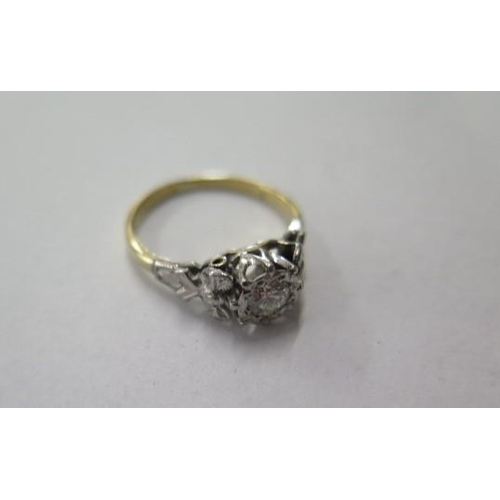 483 - A yellow gold diamond solitaire ring, size L, approx 2.6 grams, not hallmarked but tests to approx 1... 