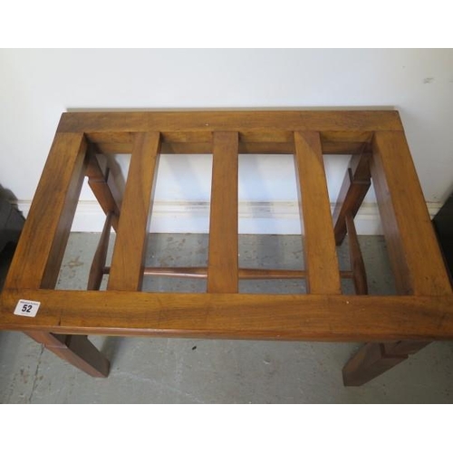 52 - A hardwood luggage stand, 43cm tall x 63cm x 42cm, in good condition