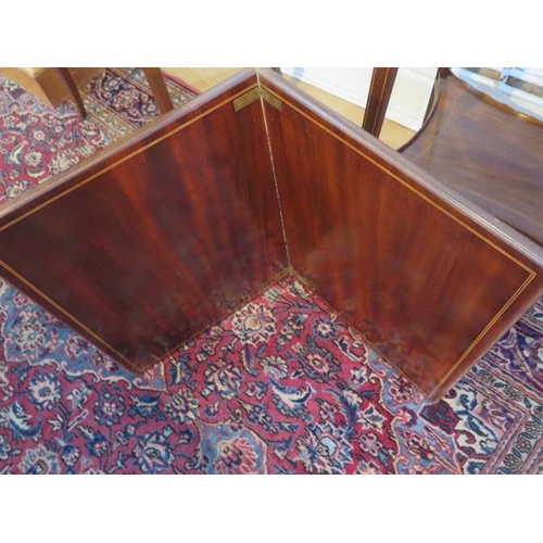 90 - An Edwardian mahogany fold over tea table by Edwards and Roberts, top needs re-attaching