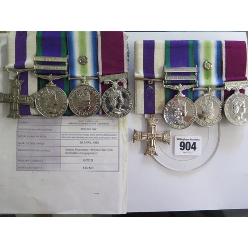 904 - A group of 4 copy medals to 24062272 WO2 DA STIMPSON including Elizabeth II Military Cross with Gulf... 