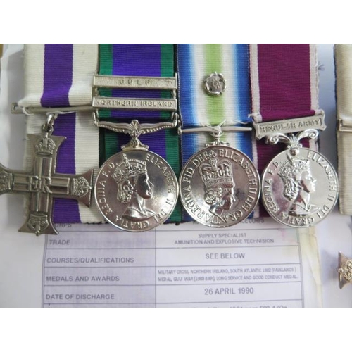 904 - A group of 4 copy medals to 24062272 WO2 DA STIMPSON including Elizabeth II Military Cross with Gulf... 